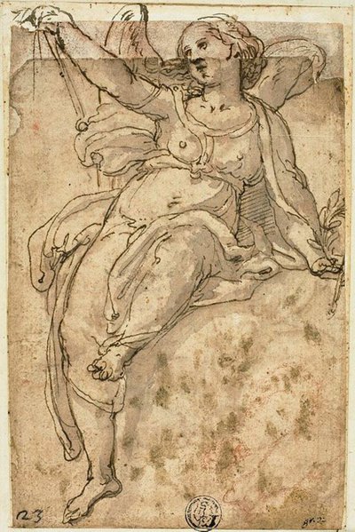 Siddende engel af Federico Zuccaro