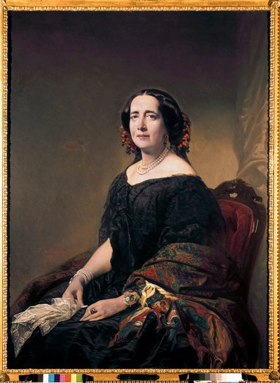 Portræt af den cubanske kvinde med bogstaver Gertrudis Gomez de Avellaneda af Federico de Madrazo y Kuntz