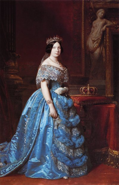 Spansk: Retrato de la reina Isabel II de España (1830-1904) Portræt af Isabella II af Spanien af Federico de Madrazo y Kuntz