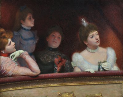 I teatret, ca. 1895 (olie på lærred) af Federigo Zandomeneghi