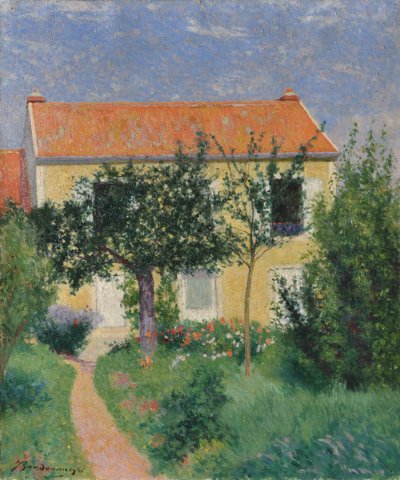 Det røde tag, ca. 1882-83 (olie på lærred) af Federigo Zandomeneghi