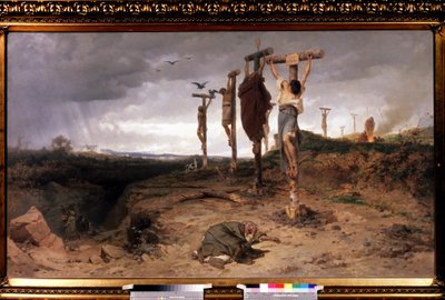 Den forbandede mark, henrettelsessted i det antikke romerske imperium. Maleri af Feodor Andreyevich Bronnikov (1827-1902), olie på lærred af Fedor Andreevich Bronnikov