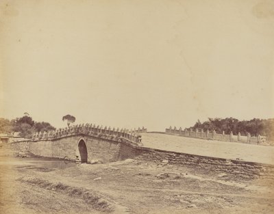 Palichians bro nær Pekin, scenen for kampen med kejserlige kinesiske tropper, 21. september 1860 af Felice Beato
