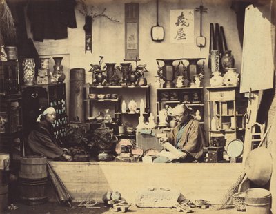 Curio Shop, ca. 1865. af Felice Beato