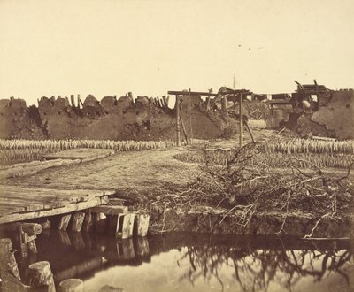 Udvendigt af det nordlige fort, der viser den engelske indgang af Felice Beato