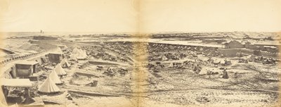 Interiør af Pehtang Fort viser Probyns hest, 1. august 1860 af Felice Beato