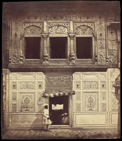 Interiør i sikh -templet med marmormosaik af Felice Beato
