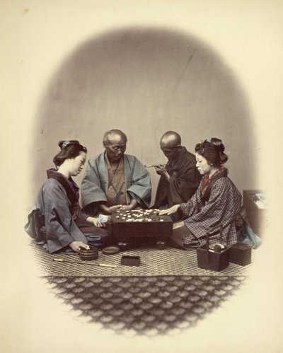 Japanere, der spiller go af Felice Beato