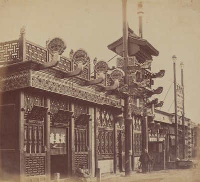 Butikker og gade, den kinesiske by Pekin, oktober 1860 af Felice Beato