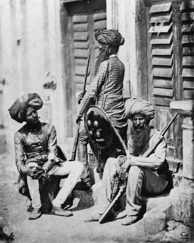 Sikh-officerer under det indiske oprør, 1858 af Felice Beato