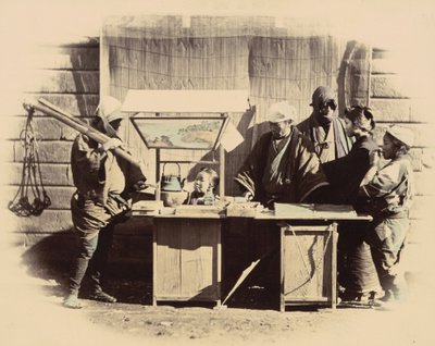 Gadeforfriskningsboder, ca. 1865. af Felice Beato