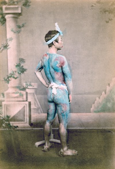 Tatoveret japansk brudgom betto, Japan, 1882 af Felice Beato