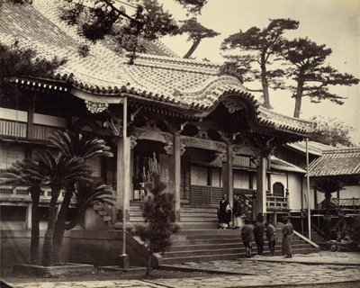 Hovedsalen ved Daionji -templet, Nagasaki af Felice Beato