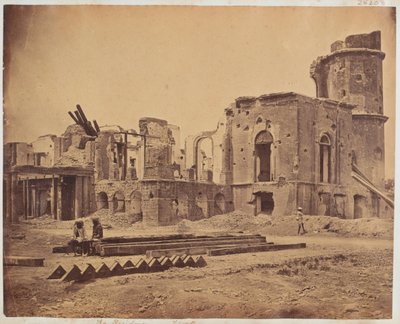 Forsiden af Residency, Lucknow, 1858 af Felice Beato