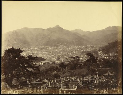 Udsigt over Nagasaki fra Battery Hill af Felice Beato