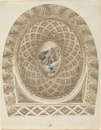 En Coffered Dome med Apollo og Phaeton af Felice Giani