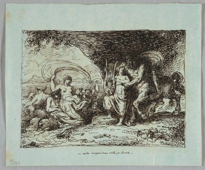 Achilleus Undervist af Centaur Chiron Hvordan man spiller Lyre af Felice Giani