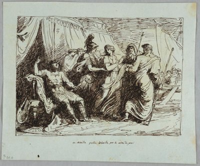 Achilles giver Briseis af Felice Giani