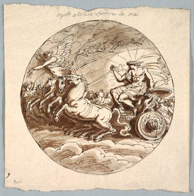 Apollo i vogn med Aurora og timerne af Felice Giani