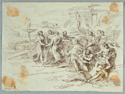Bacchanalsk scene med cirkel af dansende figurer af Felice Giani