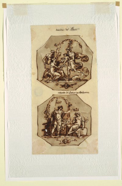 Fødsel af Bacchus; Banket af Bacchus og Ariadne af Felice Giani