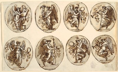 Loftsdesign, historie, overflod i seks ovaler, Hall of Hercules and Ebe, Palazzo Gessi, Faenza af Felice Giani