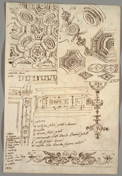 Dekorative motiver; Bagside: Anatomiske studier af Felice Giani
