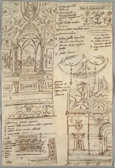 Dekorative Studier; Bagside: Anatomiske studier af Felice Giani