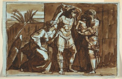 Tegning, Hektors afsked med Andromache, u.å. af Felice Giani