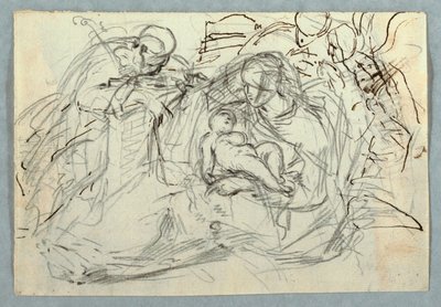 Tegning, Den hellige familie, 1800-1825 af Felice Giani