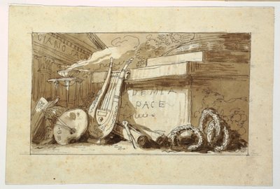 Tegning, Monument til et Accademia della Pace, 1810-20 af Felice Giani