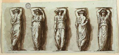 Fem karyatider af Felice Giani