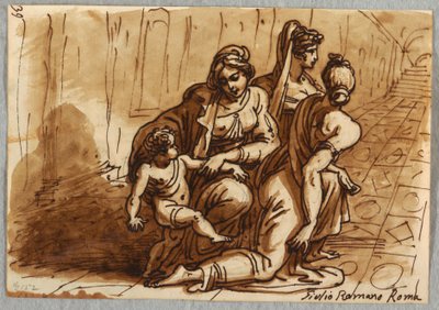 Gruppe af figurer, studere donationen, efter Giulio Romano af Felice Giani