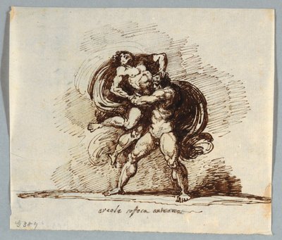 Hercules og Antaeus af Felice Giani