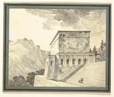 Imaginært klassisk tempel i bjergene af Felice Giani