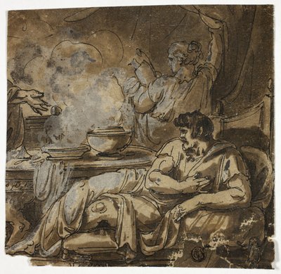 Tryllekunstner helbreder syg mand af Felice Giani