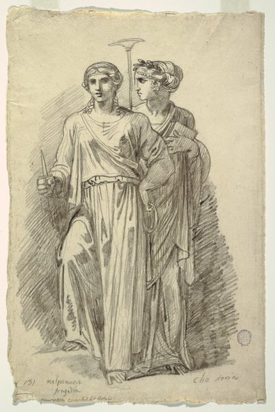 Melpomene, Muse of Tragedy og Clio, Muse of History af Felice Giani