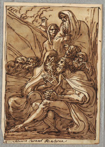 St. Anthony og Eremitterne, Studie efter Lodovico Carracci af Felice Giani
