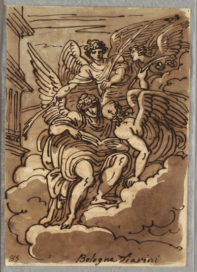 St. Paul i skyerne med engle og palmer af Felice Giani