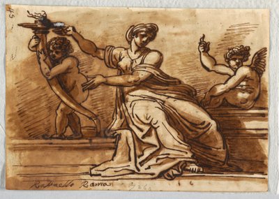 Temperance og to vingede vinkler af Felice Giani