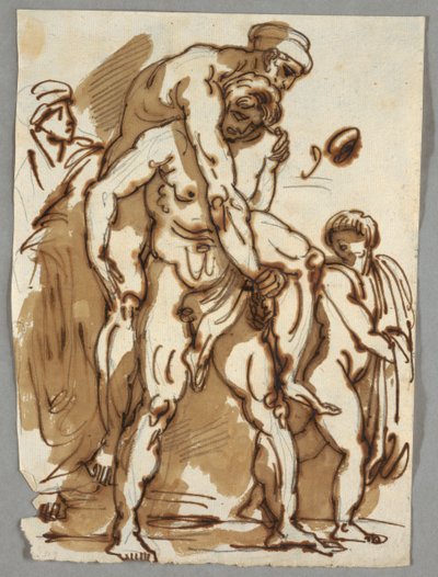 Aeneas-gruppen fra branden i Borgo af Felice Giani