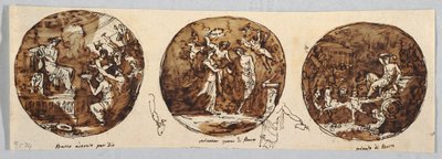 Tre Bacchus-emner: Bacchus tilbedt af Felice Giani