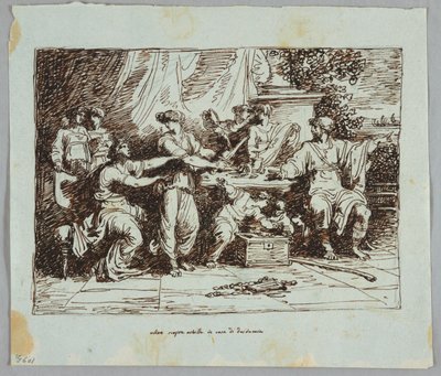 Ulysses opdager Achilleus i Skyros af Felice Giani
