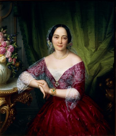 Portræt af Anne Opulich af Felice Schiavoni, olie på lærred af Felice Schiavoni