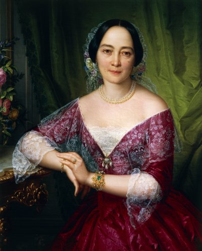Portræt af Anne Opulich af Felice Schiavoni, olie på lærred af Felice Schiavoni