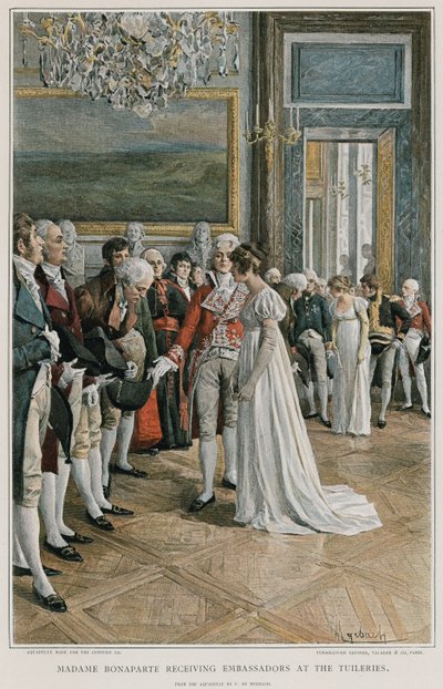 Madame Bonaparte modtager ambassadører på Tuilerierne af Felicien baron de Myrbach-Rheinfeld