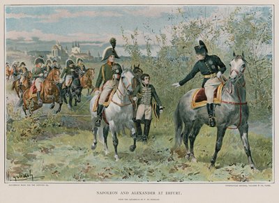 Napoleon og Alexander i Erfurt af Felicien baron de Myrbach-Rheinfeld