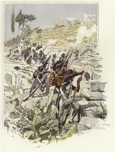 Soldater blandt ruinerne af Nicopolis af Felicien baron de Myrbach-Rheinfeld