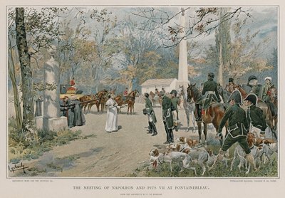 Mødet mellem Napoleon og Pius VII i Fontainebleau af Felicien baron de Myrbach-Rheinfeld