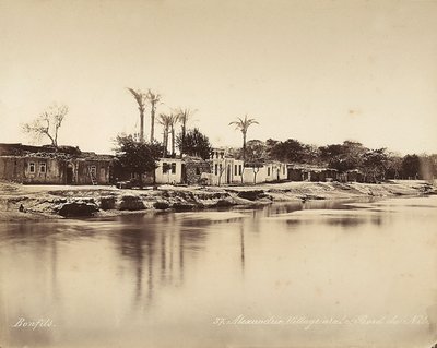 Alexandria, Egypten: en arabisk landsby på bredden af Nilen af Félix Bonfils